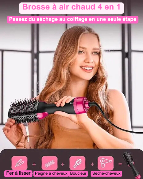 Brosse à Air Chaud 4 en 1 pour une Coiffure Parfaite en un Instant